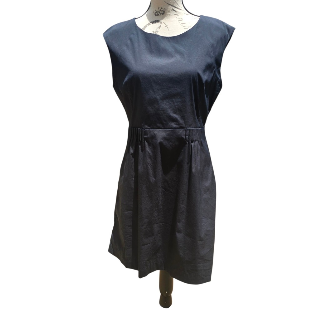 Theory Black Dress Sleeveless Pleats‎ Pockets Workwear Dress Women's Size 8
